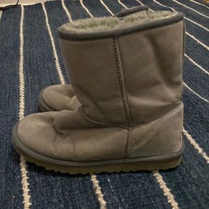 Ugg Leather and Sheepskin Gray Boots Sz 8